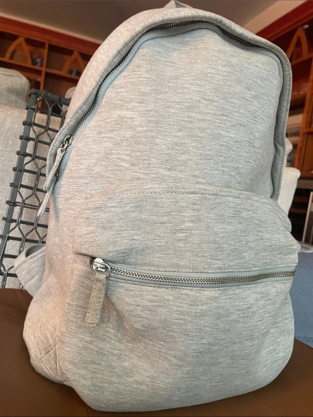 GAP Gray Everyday Backpack - Minimal Design Sweatshirt Material Travel Jersey